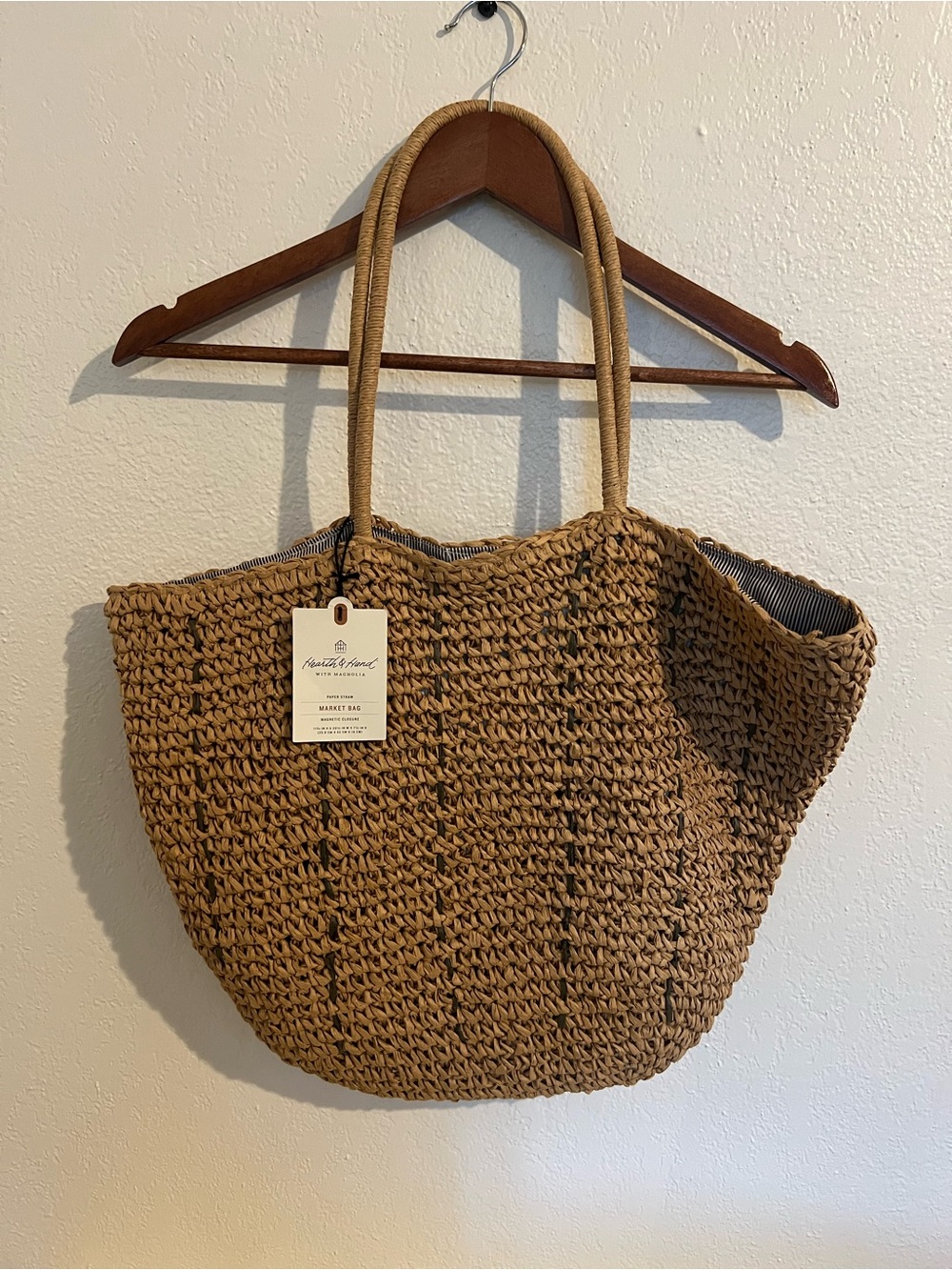 Hearth & Hand Magnolia NWT Paper Straw Market Tote Bag